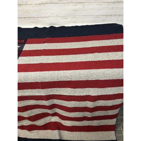 Woolrich Shirt Co. American Flag USA Throw Wool Blanket 60” X 72” Red White Blue - Picture 5 of 16